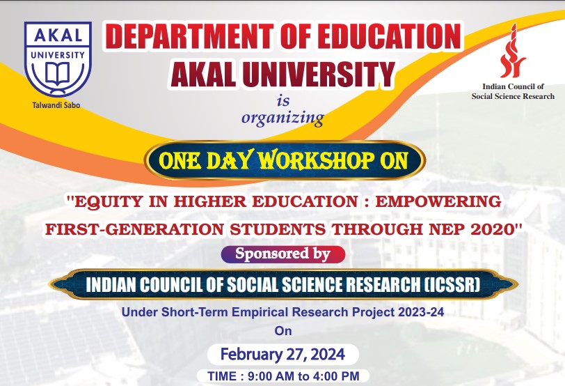 ICSSR sponsored one day workshop ( on 27 February, 2024)